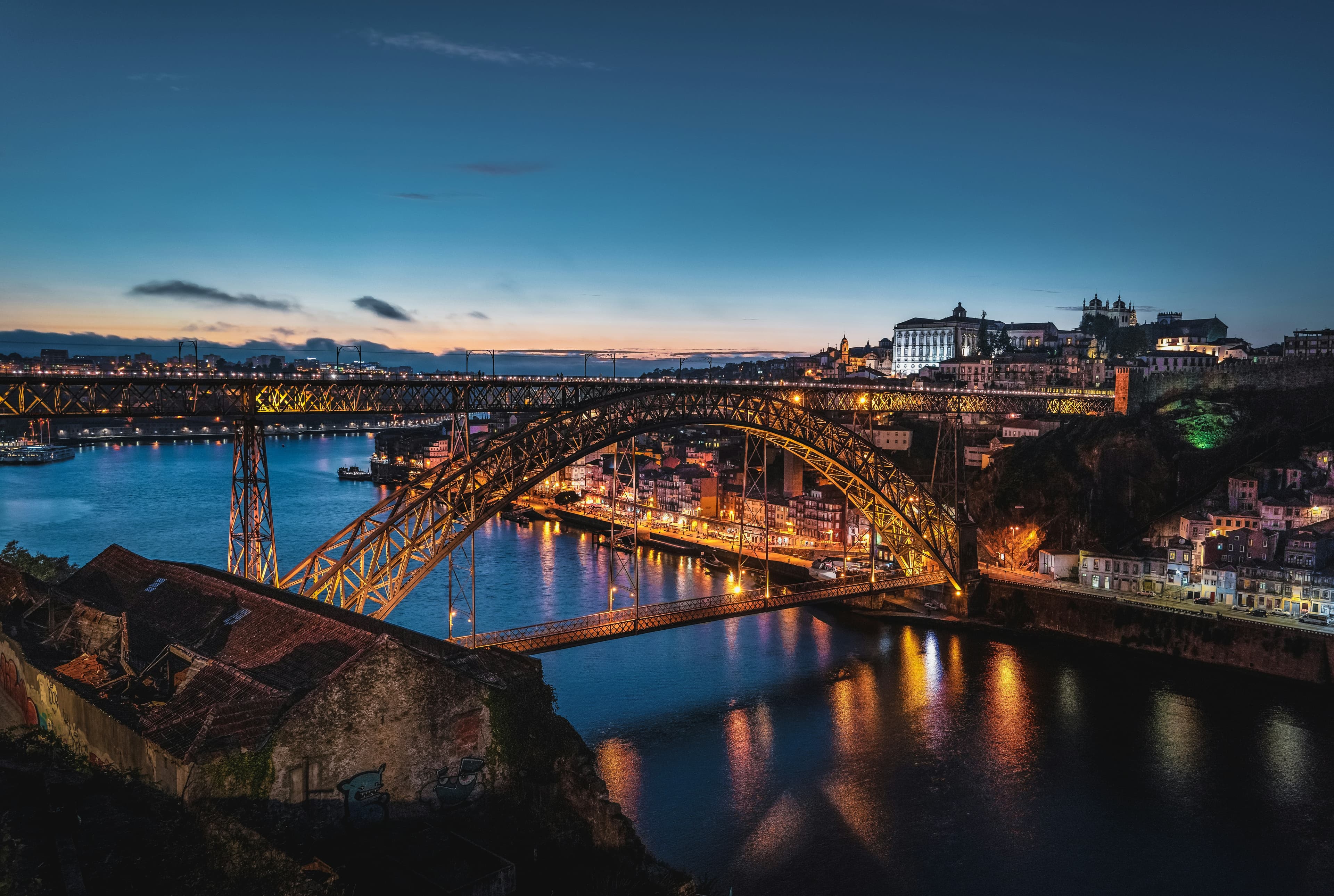 Porto Dom Luís I Bridge at night